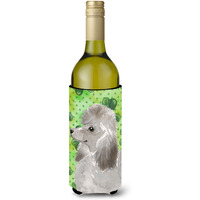 "Caroline's Treasures Grey Standard Poodle St. Patrick's Decorative Bottle Hugger, 750ml, Multicolor"