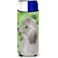 "Caroline's Treasures Grey Standard Poodle St. Patrick's Decorative Can Hugger, Slim, Multicolor"