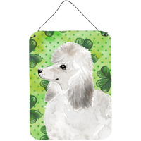 "Caroline's Treasures White Standard Poodle St. Patrick's Metal Print, 16"" x 12"", Multicolor"