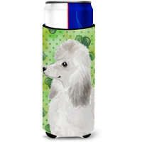 "Caroline's Treasures White Standard Poodle St. Patrick's Decorative Can Hugger, Slim, Multicolor"