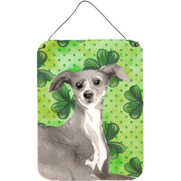 "Caroline's Treasures Italian Greyhound St. Patrick's Metal Print, 16"" x 12"", Multicolor"