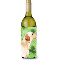 "Caroline's Treasures Yellow Labrador #2 St. Patrick's Decorative Bottle Hugger, 750ml, Multicolor"