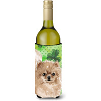 "Caroline's Treasures Pomeranian St. Patrick's Decorative Bottle Hugger, 750ml, Multicolor"