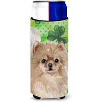 "Caroline's Treasures Pomeranian St. Patrick's Decorative Can Hugger, Slim, Multicolor"