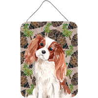 "Caroline's Treasures Blenheim Cavalier Spaniel Pine Cones Metal Print, 16"" x 12"", Multicolor"