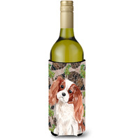 "Caroline's Treasures Blenheim Cavalier Spaniel Pine Cones Decorative Bottle Hugger, 750ml, Multicolor"