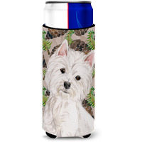 "Caroline's Treasures Westie Pine Cones Decorative Can Hugger, Slim, Multicolor"