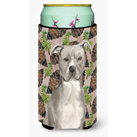 "Caroline's Treasures Staffordshire Bull Terrier Pine Cones Decorative Can Hugger, Tall, Multicolor"