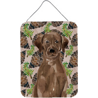 "Caroline's Treasures Chocolate Labrador Pine Cones Metal Print, 16"" x 12"", Multicolor"