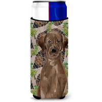 "Caroline's Treasures Chocolate Labrador Pine Cones Decorative Can Hugger, Slim, Multicolor"