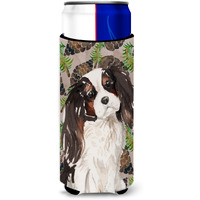 "Caroline's Treasures Tricolor Cavalier Spaniel Pine Cones Decorative Can Hugger, Slim, Multicolor"