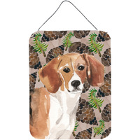 "Caroline's Treasures Beagle Pine Cones Metal Print, 16"" x 12"", Multicolor"