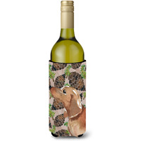 "Caroline's Treasures Red Tan Dachshund Pine Cones Decorative Bottle Hugger, 750ml, Multicolor"