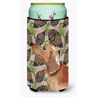 "Caroline's Treasures Red Tan Dachshund Pine Cones Decorative Can Hugger, Tall, Multicolor"