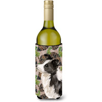 "Caroline's Treasures Border Collie Pine Cones Decorative Bottle Hugger, 750ml, Multicolor"