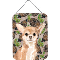 "Caroline's Treasures Chihuahua Pine Cones Metal Print, 16"" x 12"", Multicolor"