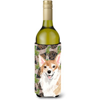 "Caroline's Treasures Corgi Pine Cones Decorative Bottle Hugger, 750ml, Multicolor"