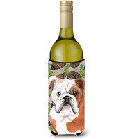 "Caroline's Treasures English Bulldog Pine Cones Decorative Bottle Hugger, 750ml, Multicolor"