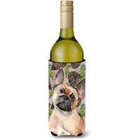 "Caroline's Treasures Fawn French Bulldog Pine Cones Decorative Bottle Hugger, 750ml, Multicolor"