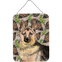 "Caroline's Treasures German Shepherd Pine Cones Metal Print, 16"" x 12"", Multicolor"