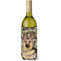 "Caroline's Treasures German Shepherd Pine Cones Decorative Bottle Hugger, 750ml, Multicolor"