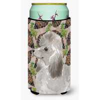 "Caroline's Treasures Grey Standard Poodle Pine Cones Decorative Can Hugger, Tall, Multicolor"