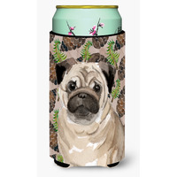 "Caroline's Treasures Fawn Pug Pine Cones Decorative Can Hugger, Tall, Multicolor"