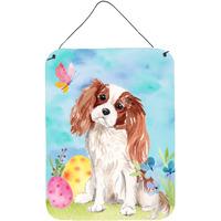 "Caroline's Treasures Blenheim Cavalier Spaniel Easter Metal Print, 16"" x 12"", Multicolor"