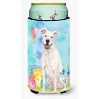 "Caroline's Treasures White Staffie Bull Terrier Easter Decorative Can Hugger, Tall, Multicolor"