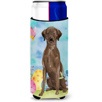 "Caroline's Treasures Chocolate Labrador Easter Decorative Can Hugger, Slim, Multicolor"