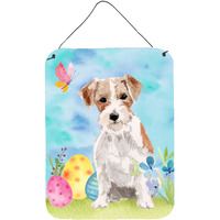 "Caroline's Treasures Wire Hair Jack Russell Easter Metal Print, 16"" x 12"", Multicolor"