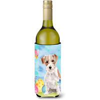 "Caroline's Treasures Wire Hair Jack Russell Easter Decorative Bottle Hugger, 750ml, Multicolor"