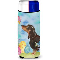 "Caroline's Treasures Black and Tan Dachshund Easter Decorative Can Hugger, Slim, Multicolor"