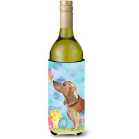"Caroline's Treasures Red Tan Dachshund Easter Decorative Bottle Hugger, 750ml, Multicolor"