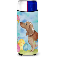 "Caroline's Treasures Red Tan Dachshund Easter Decorative Can Hugger, Slim, Multicolor"