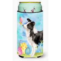 "Caroline's Treasures Border Collie Easter Decorative Can Hugger, Tall, Multicolor"