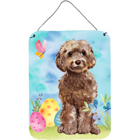 "Caroline's Treasures Brown Cockapoo Easter Metal Print, 16"" x 12"", Multicolor"