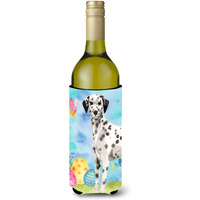 "Caroline's Treasures Dalmatian Easter Decorative Bottle Hugger, 750ml, Multicolor"