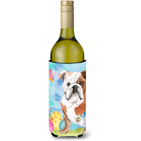 "Caroline's Treasures English Bulldog Easter Decorative Bottle Hugger, 750ml, Multicolor"