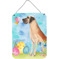 "Caroline's Treasures Fawn Natural Dane Easter Metal Print, 16"" x 12"", Multicolor"