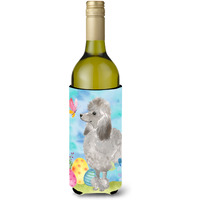 "Caroline's Treasures Grey Standard Poodle Easter Decorative Bottle Hugger, 750ml, Multicolor"