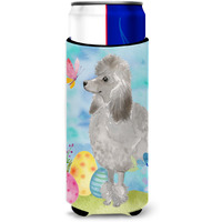 "Caroline's Treasures Grey Standard Poodle Easter Decorative Can Hugger, Slim, Multicolor"