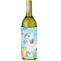 "Caroline's Treasures White Standard Poodle Easter Decorative Bottle Hugger, 750ml, Multicolor"