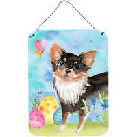 "Caroline's Treasures Long Haired Chihuahua Easter Metal Print, 16"" x 12"", Multicolor"