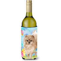 "Caroline's Treasures Pomeranian Easter Decorative Bottle Hugger, 750ml, Multicolor"