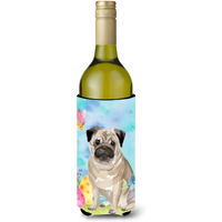 "Caroline's Treasures Fawn Pug Easter Decorative Bottle Hugger, 750ml, Multicolor"