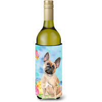 "Caroline's Treasures Fawn French Bulldog Easter Decorative Bottle Hugger, 750ml, Multicolor"