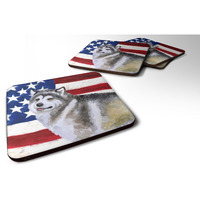 "Caroline's Treasures Alaskan Malamute Patriotic Decorative coasters, Multicolor"