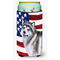 "Caroline's Treasures Alaskan Malamute Patriotic Decorative Can Hugger, Tall Boy, Multicolor"