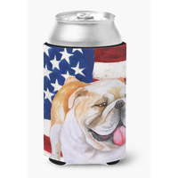 "Caroline's Treasures English Bulldog Patriotic Decorative Can Hugger, Multicolor"